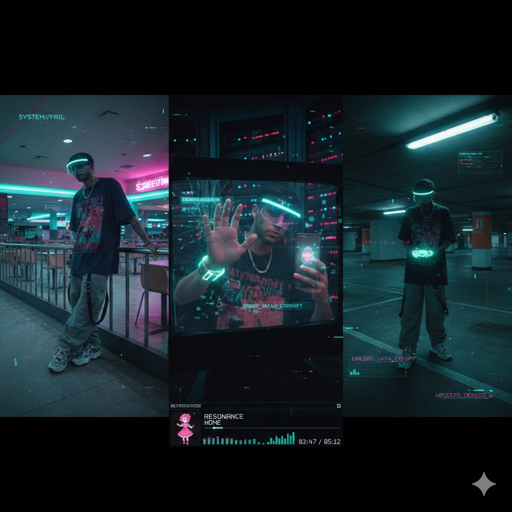 Cyber Vaporwave Glitch Y2k Triptych