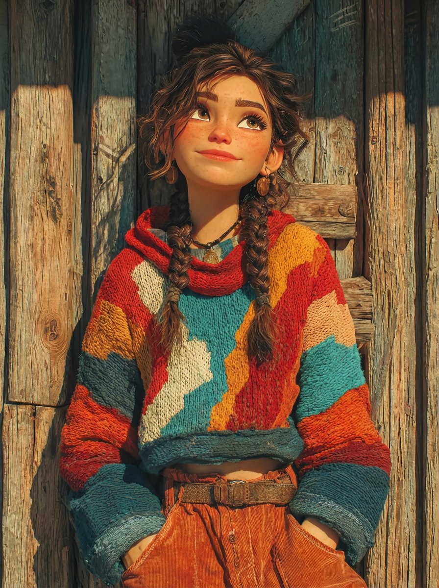 Golden Hour Pixar Style Girl