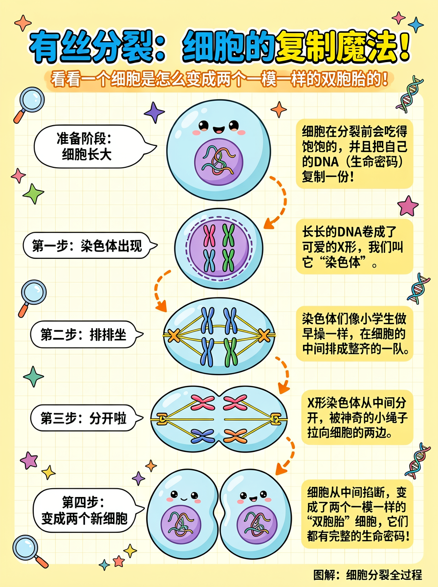Kids Science Illustration: Cell Division