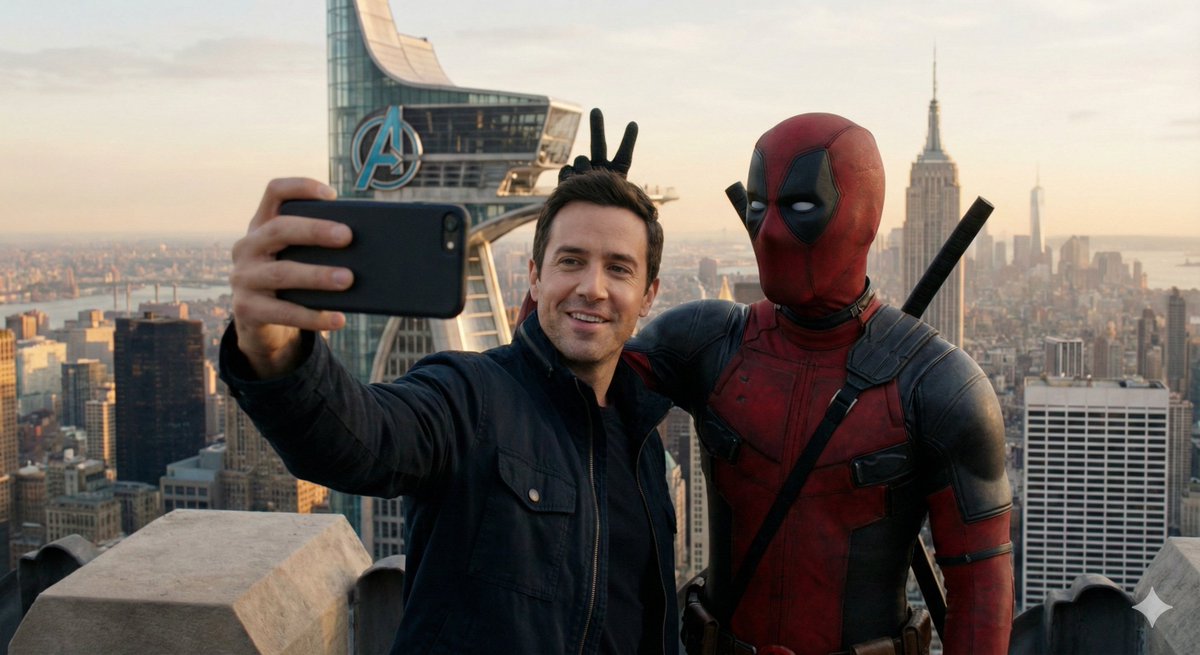 Place Deadpool Next to the Man Making Bunny Ears with His