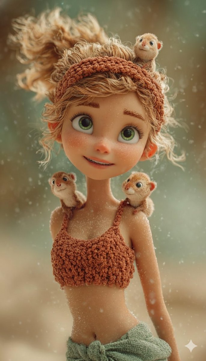 Whimsical 3D Animated Style Portrait of a Cute Young Girl Fairy