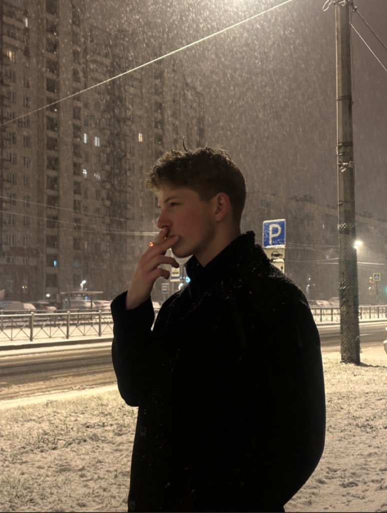 Melancholic Profile in Snow