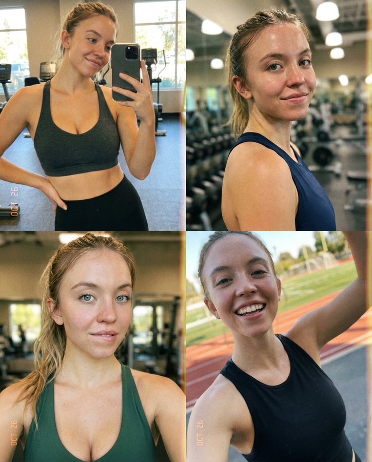 Sydney Sweeney Sporty Selfie Grid