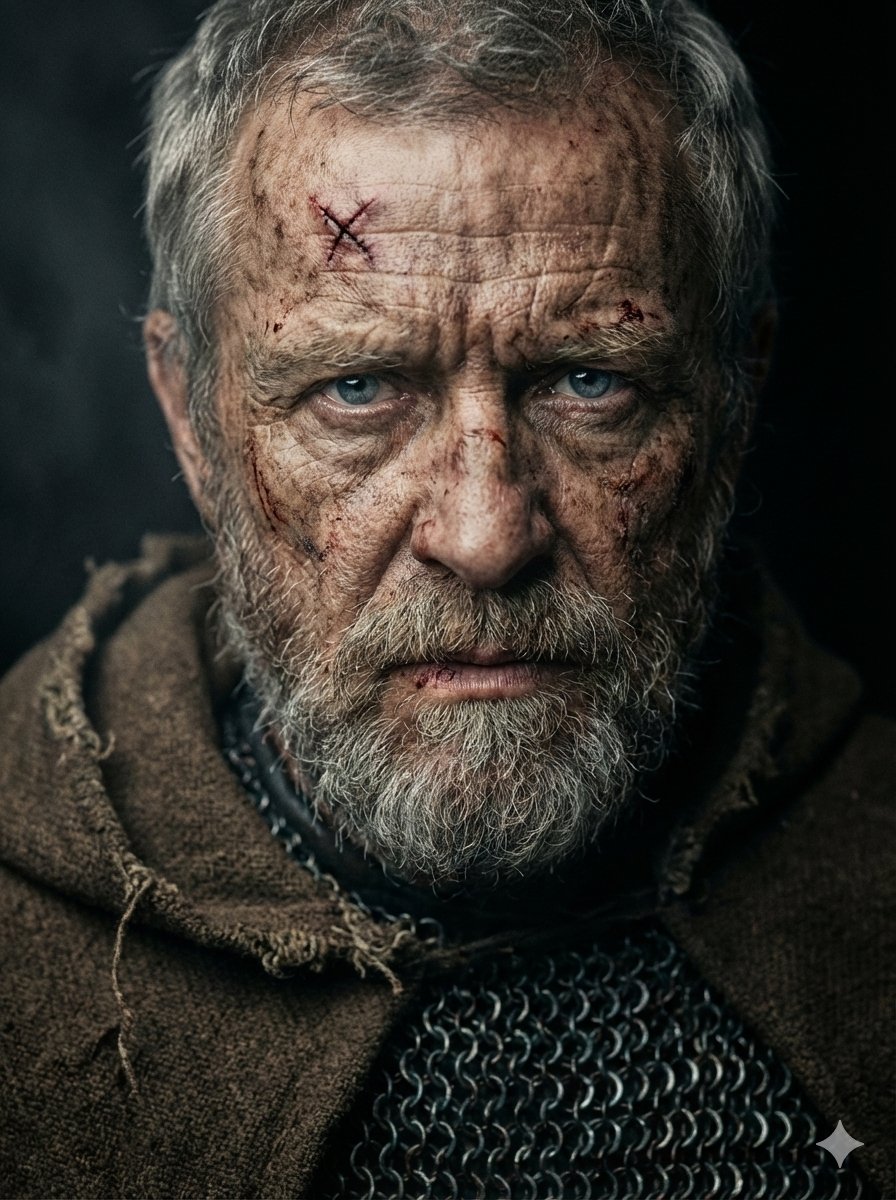 Scarred Medieval Iron Warrior
