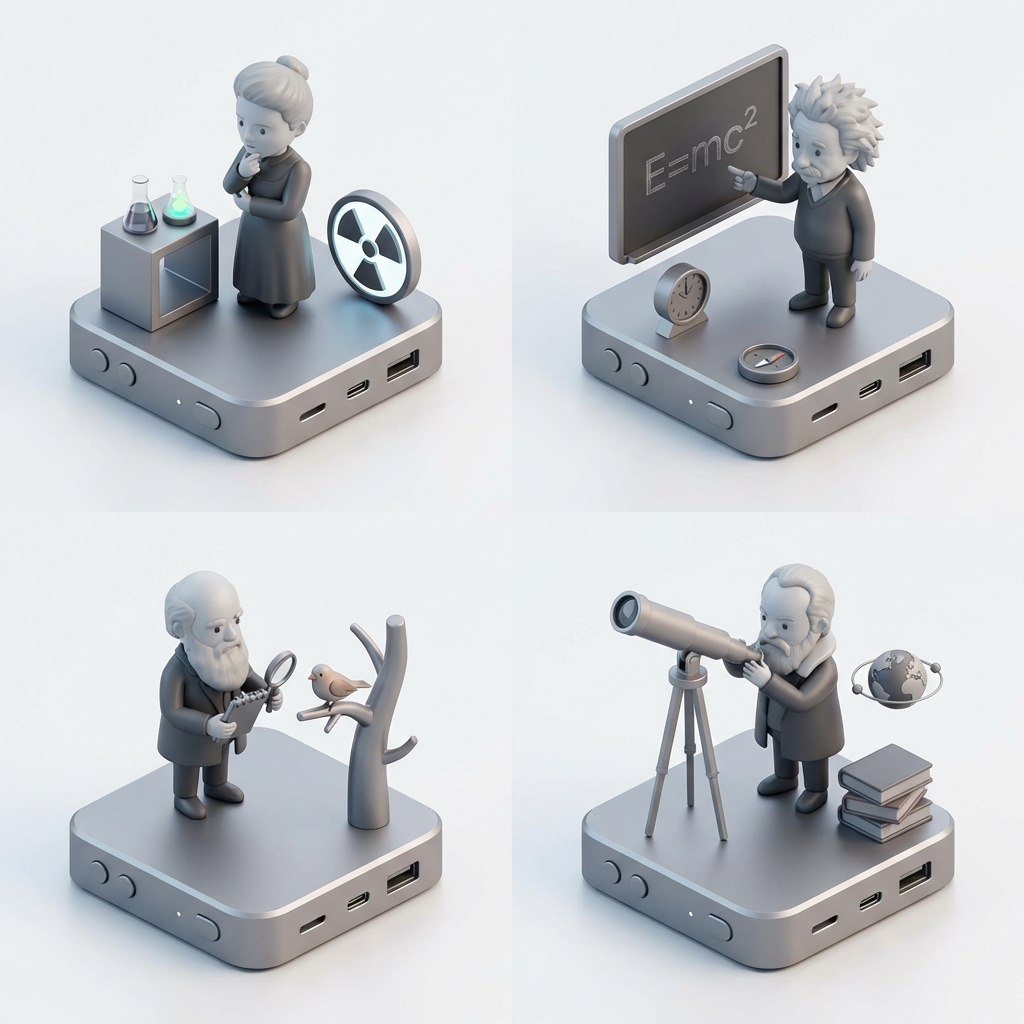 Space Grey Scientist Diorama