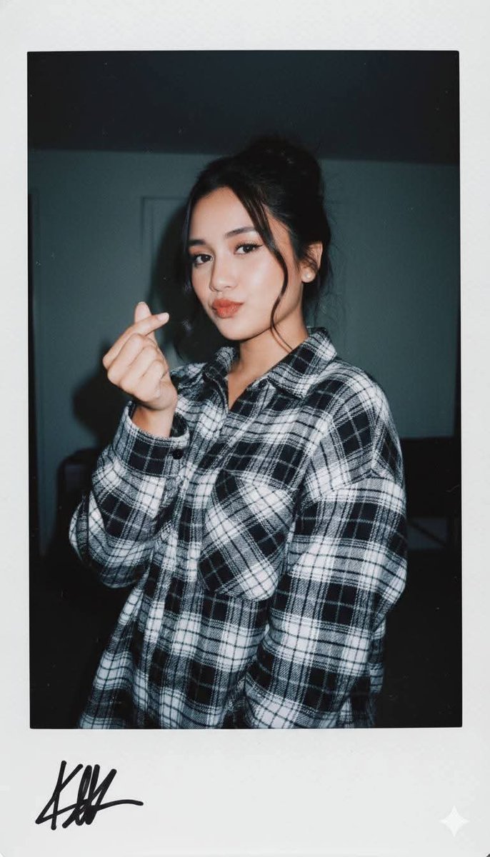 Vintage Film Plaid Girl Polaroid