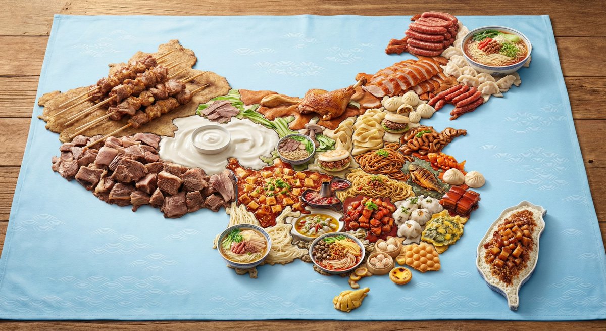 Create a Map of China Made from Provincial Signature Foods