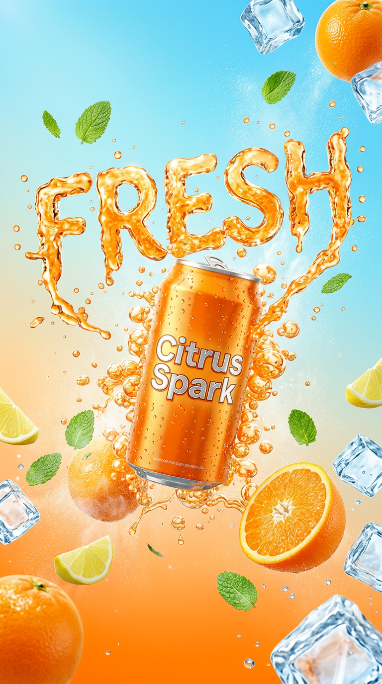 Citrus Sparkling Drink Dynamic Poster