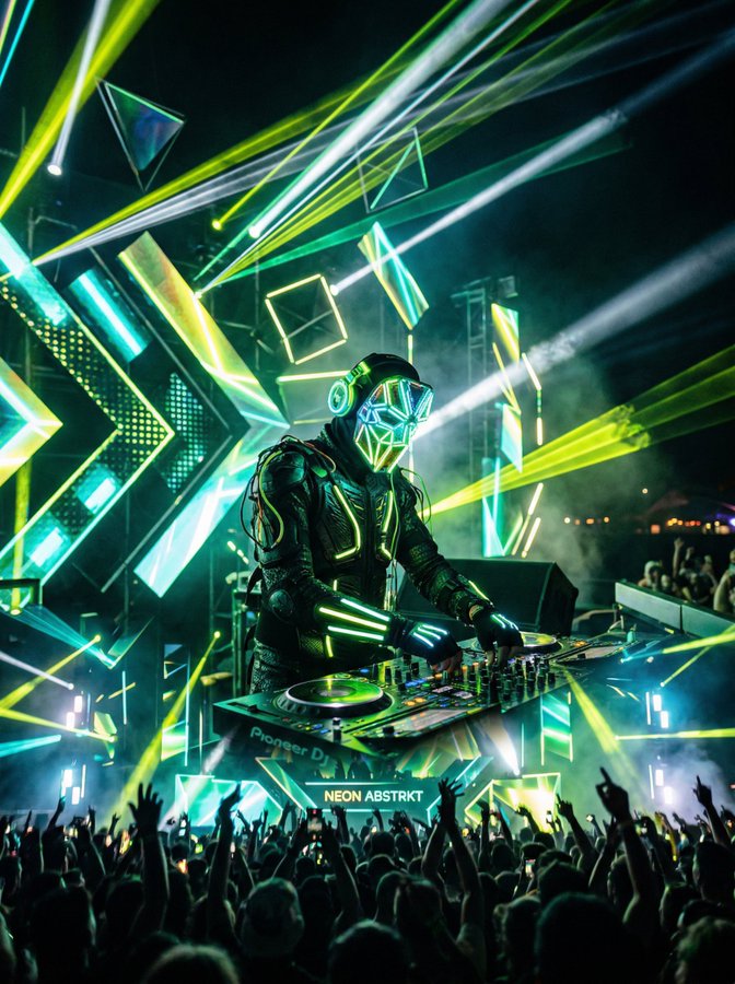 Neon Lime Minimalist Dj