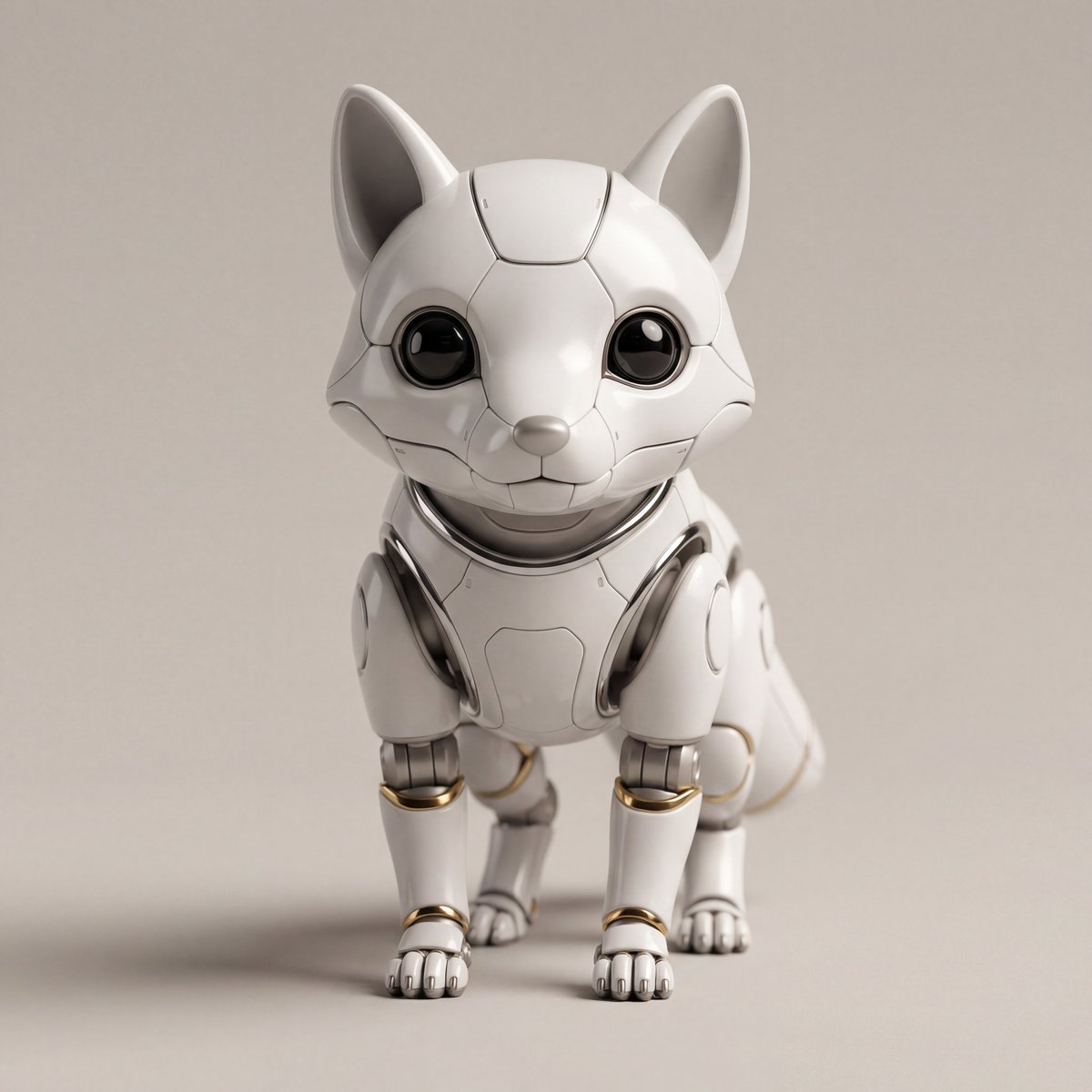 Minimalist White Ceramic Robotic Frog