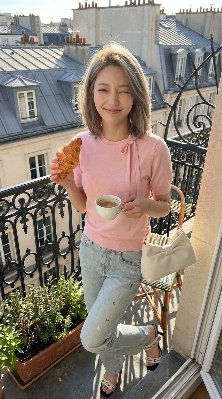 Lazy Balcony Croissant Morning