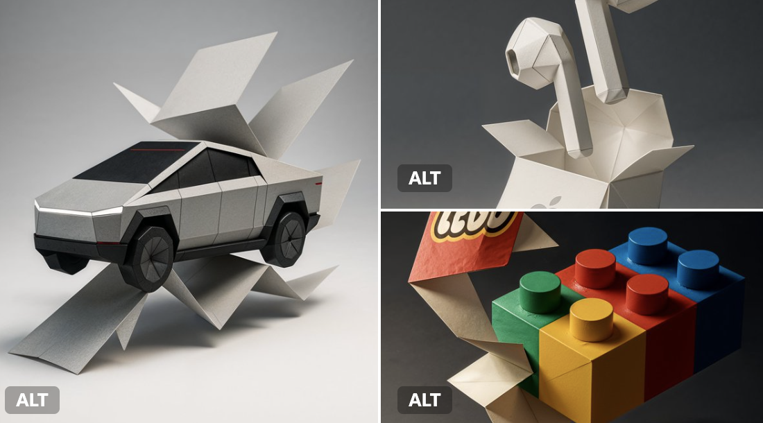 Flat Branded Paper Folds Itself into the Full 3D Shape of