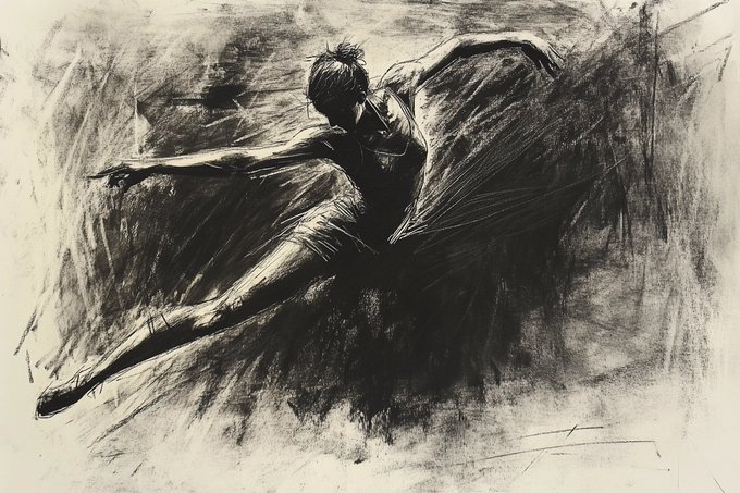 Charcoal Raw Elegant Sketch