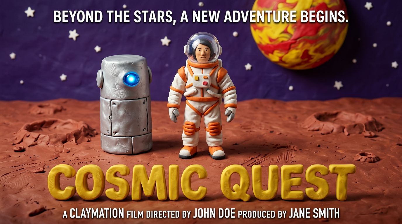 Claymation Sci-Fi Movie Poster
