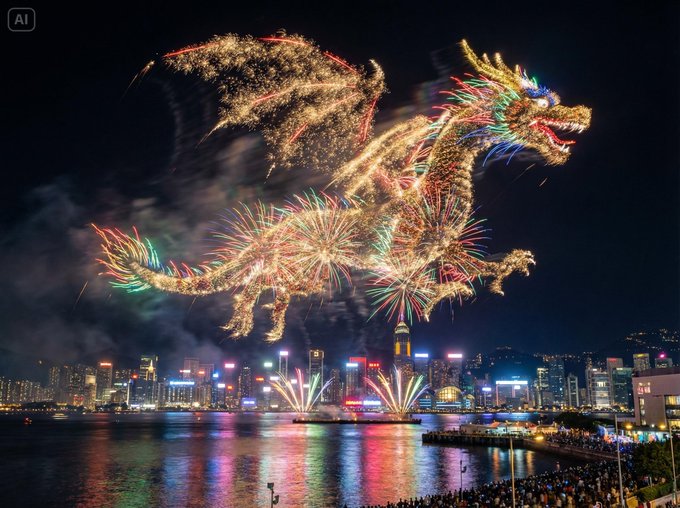 Fireworks Form the Shape of SUBJECT in the Night Sky Above