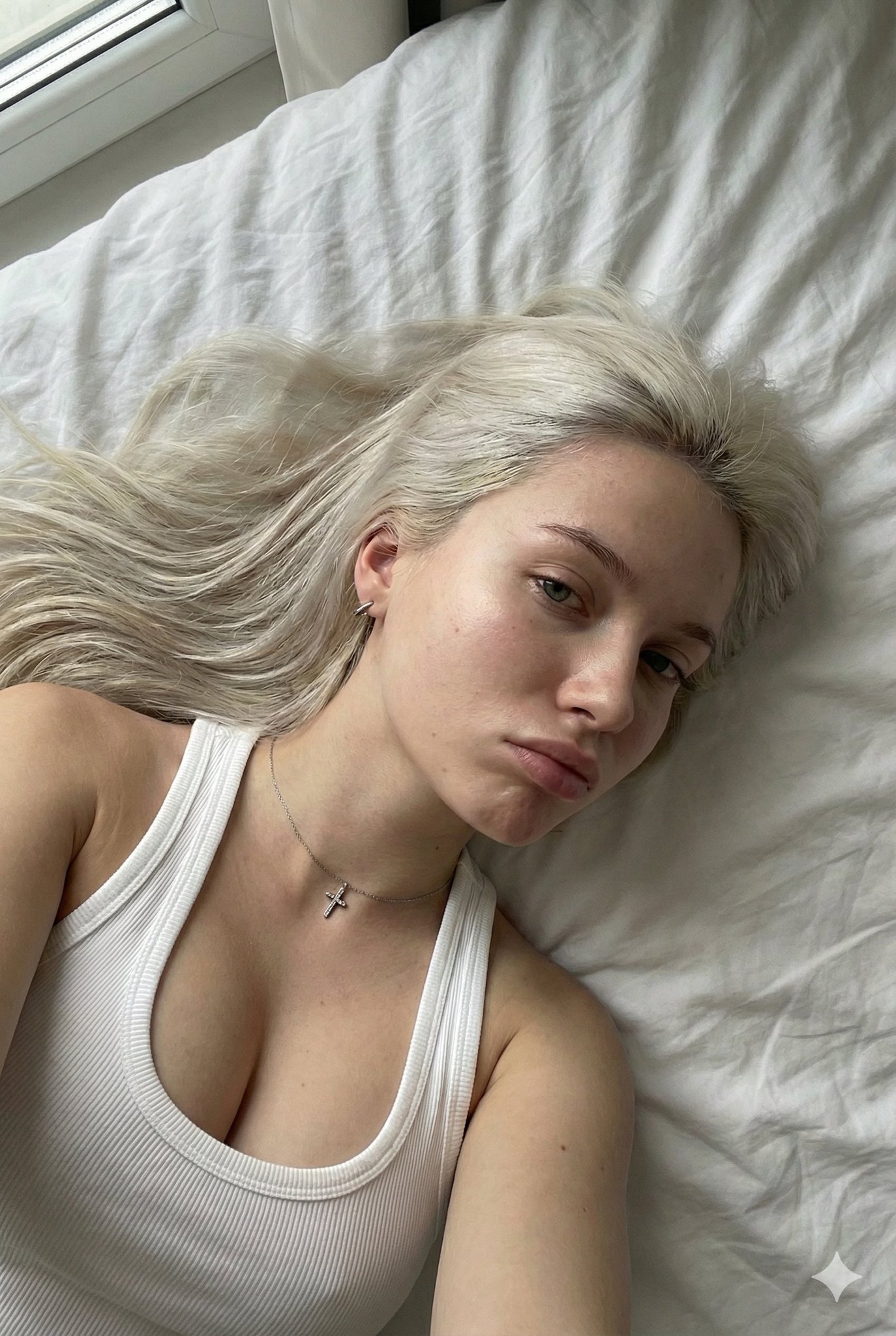 Morning Selfie with Platinum Hair