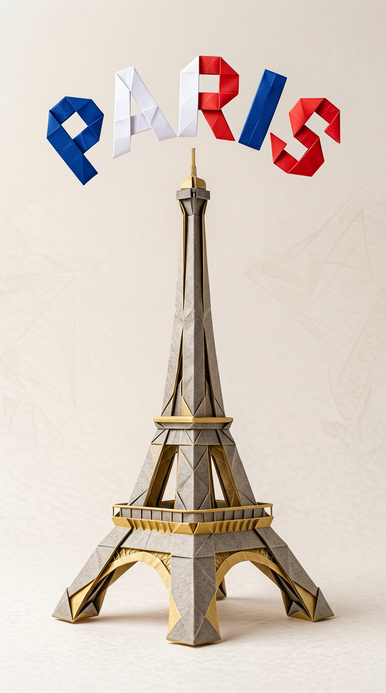 Eiffel Tower Origami Model