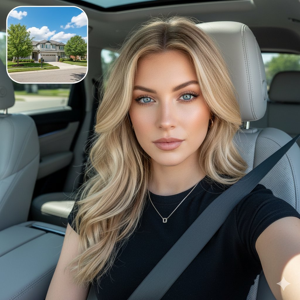 Sunny Luxury Suv Blonde Selfie