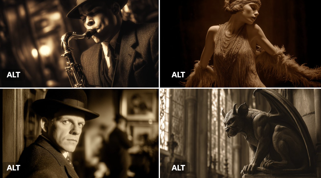 SUBJECT Depicted in a Sepia-Toned Silent Film Scene Evoking the Drama