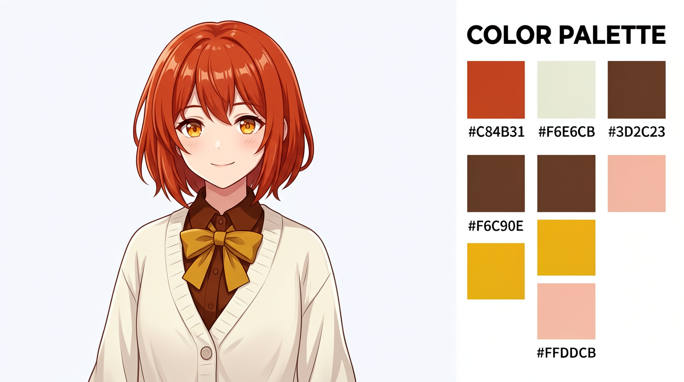 Anime Character Coloring & Color Palette