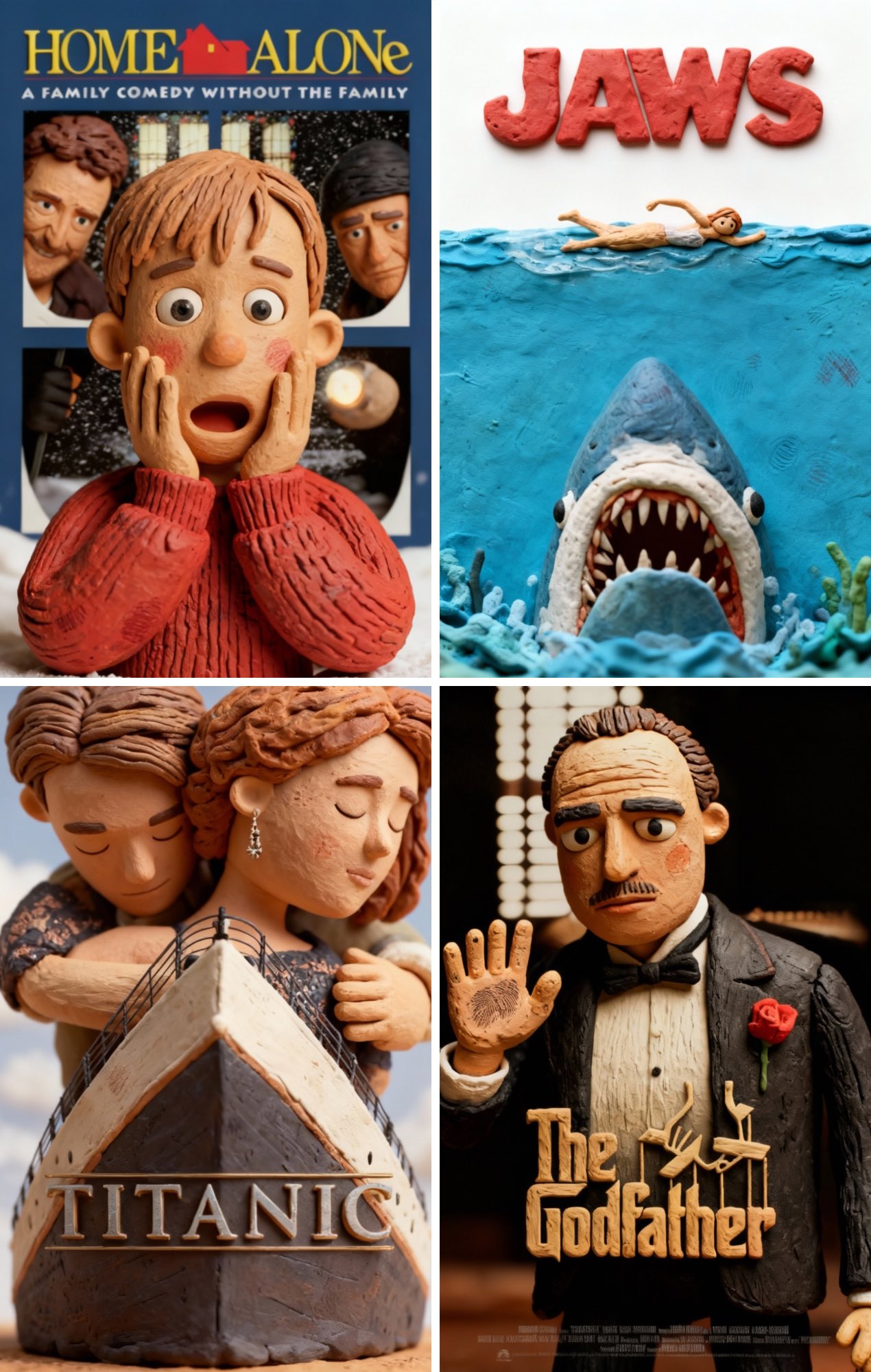 Restyle the Reference Movie Poster in Claymation Style