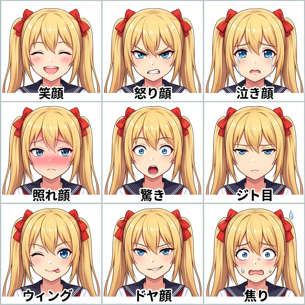 Heroine Expression Difference Grid Attempt