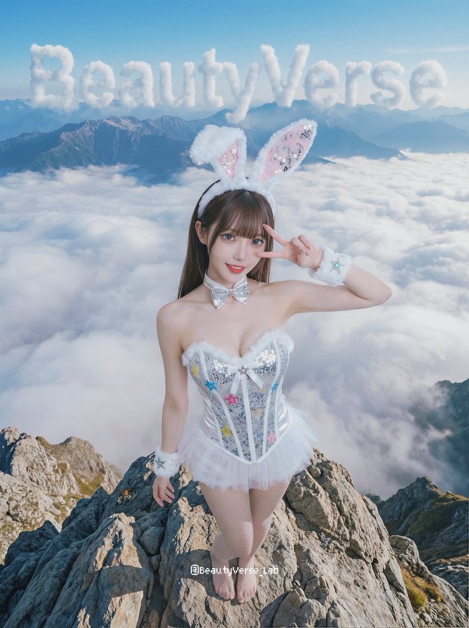 Peak Babe V Sign