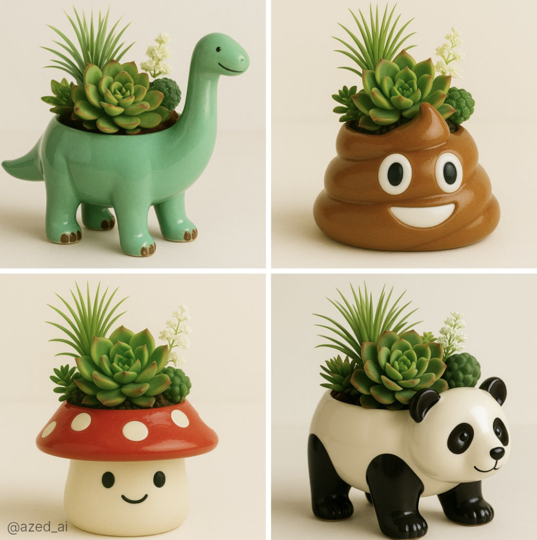 High-quality Photo of a Cute Ceramic Object/animal Shaped Planter with a
