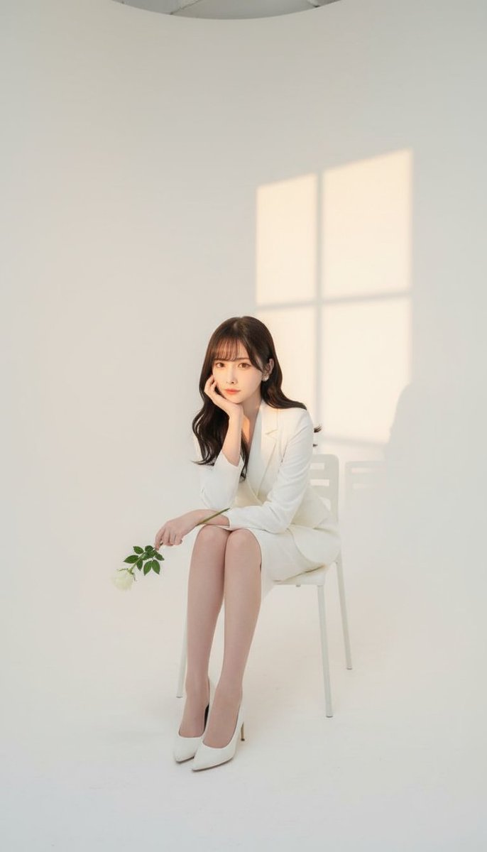 Studio Portrait of a Woman Seated on a Chair