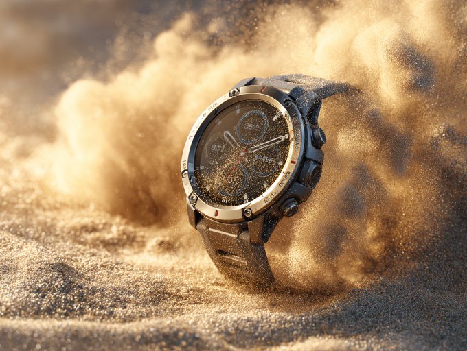 PRODUCT with Fine Sand Particles Swirling Around It Caught Mid-motion Desert