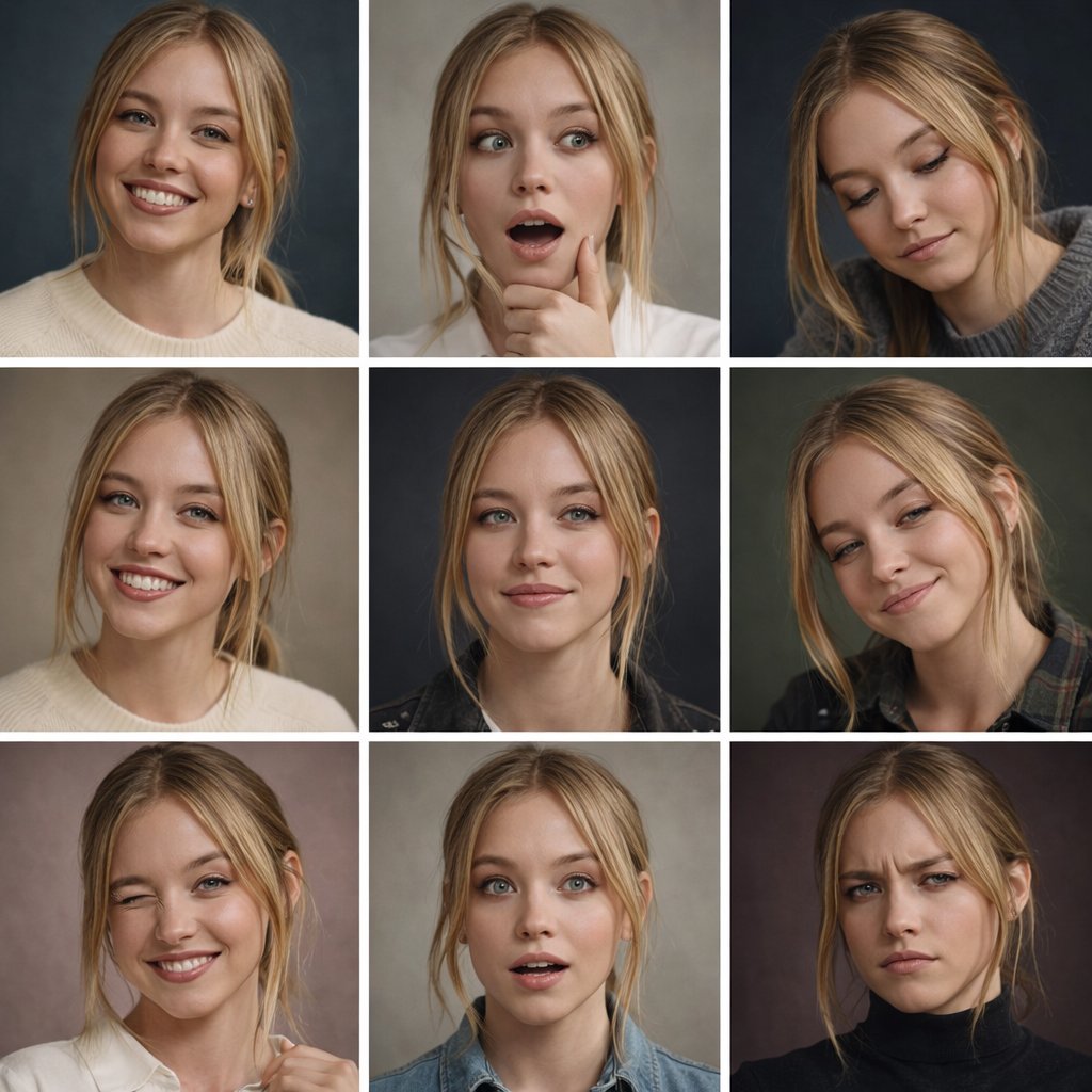 Nine Grid Girl Portraits