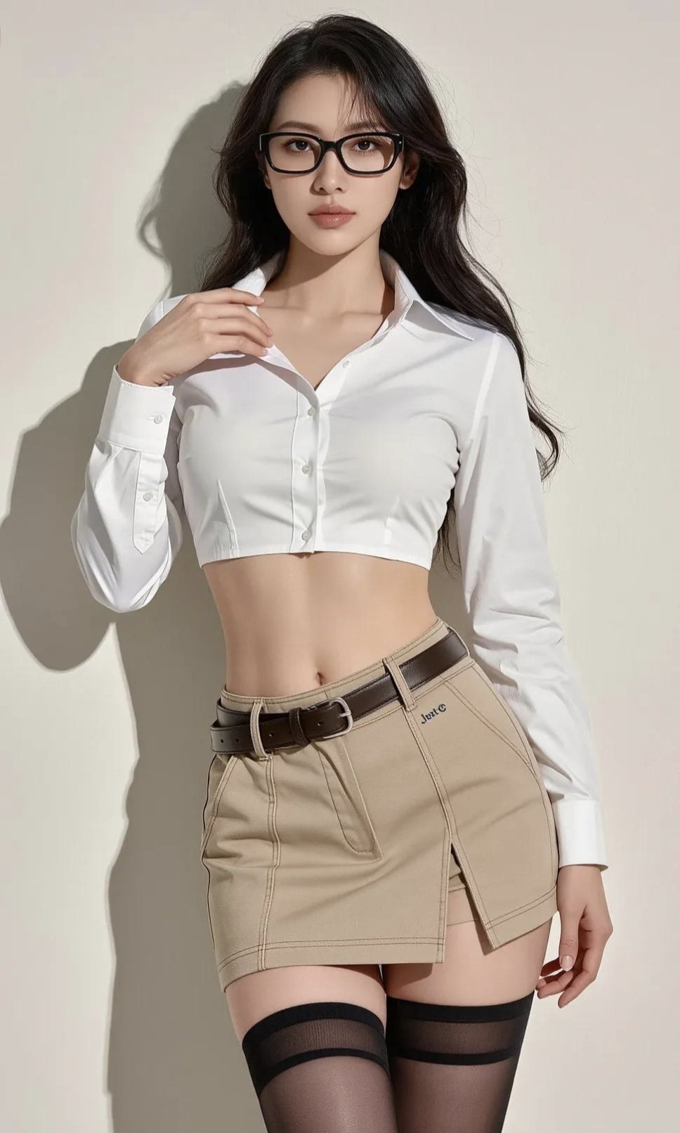 Fashion Glasses Beige Portrait