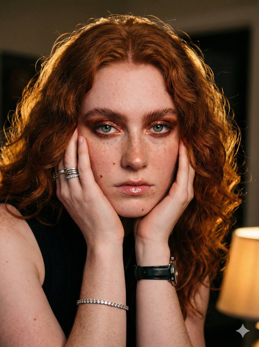 Backlit Golden Redhead Portrait of a girl