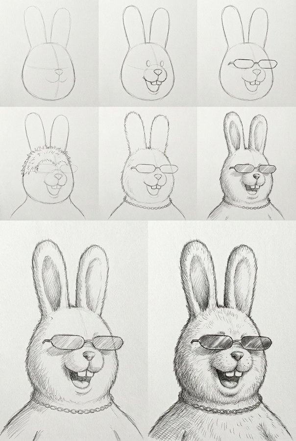 8 Different Initial Sketches Leading to This Final Character