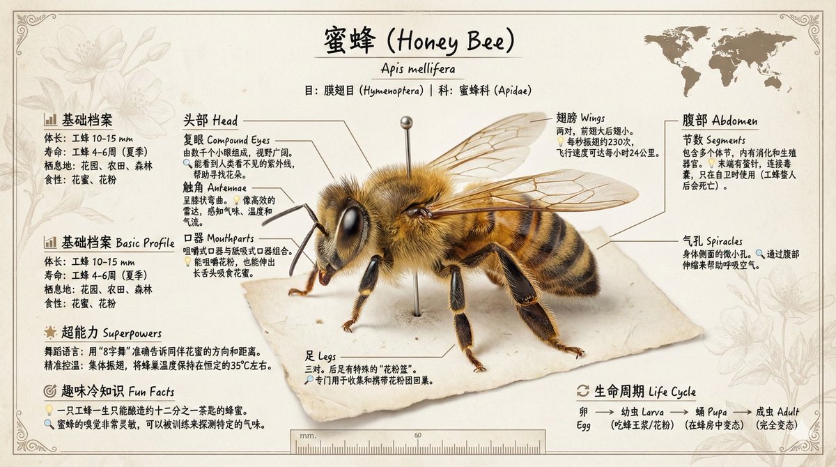 Museum-Exhibit Insect Educational Infographic