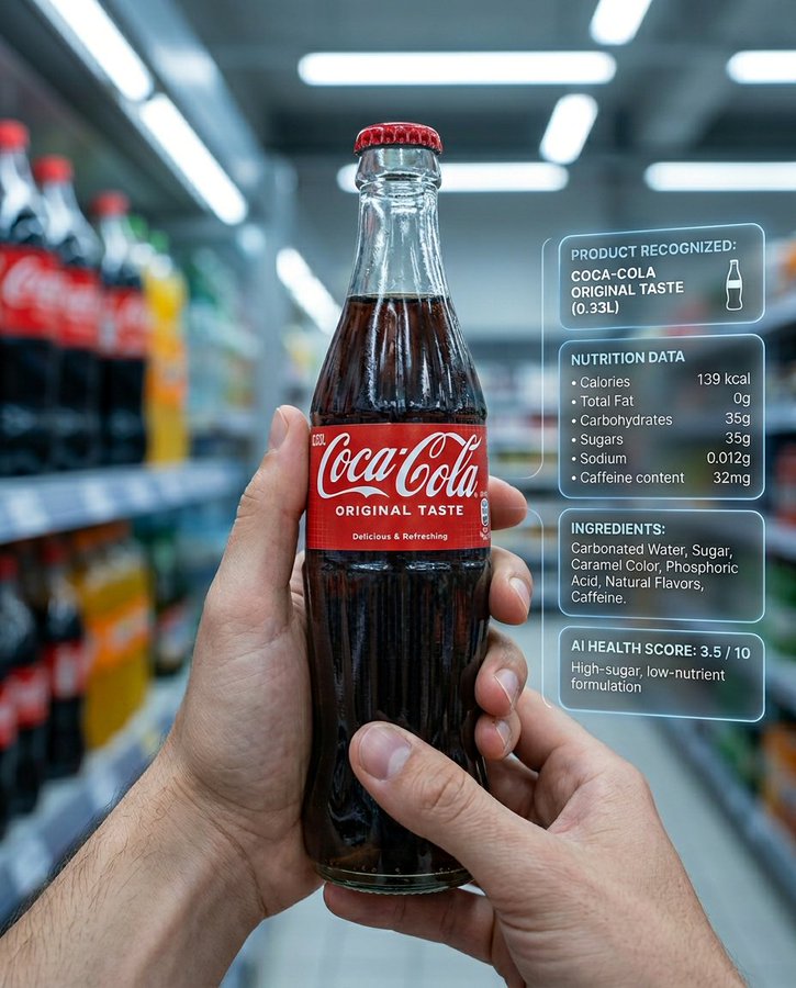 Futuristic Supermarket Ai Nutrition Scanner