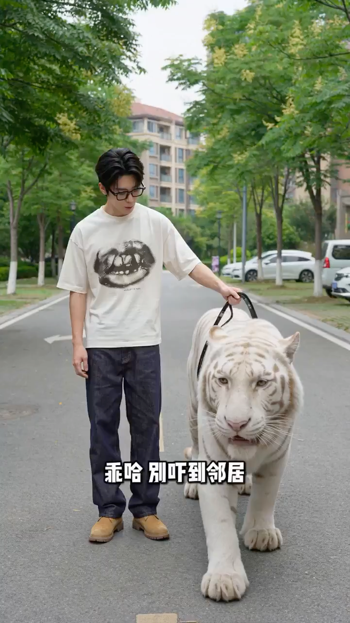 Fierce Tiger Scared by Teddy