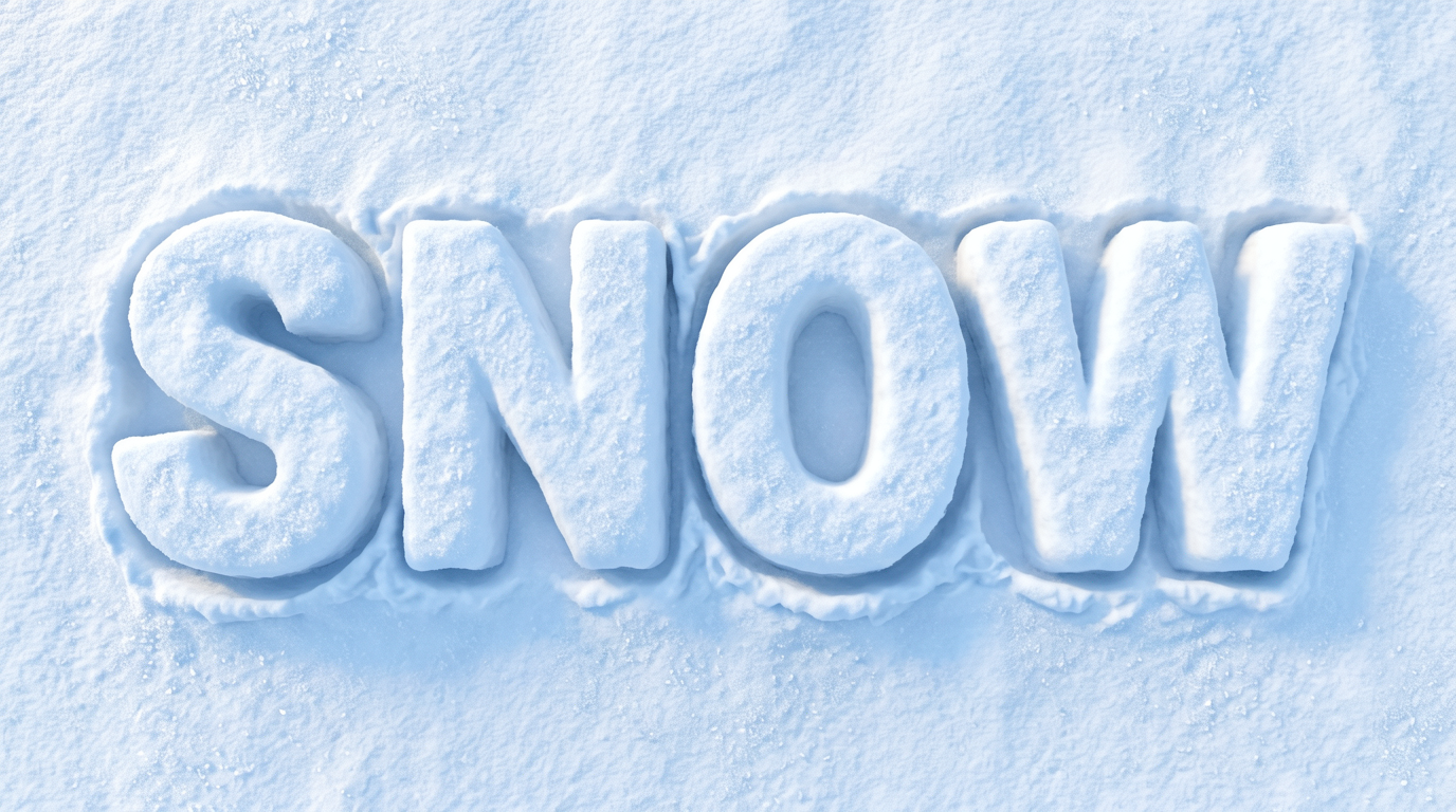 Snowy 3D SNOW Letters Aerial View