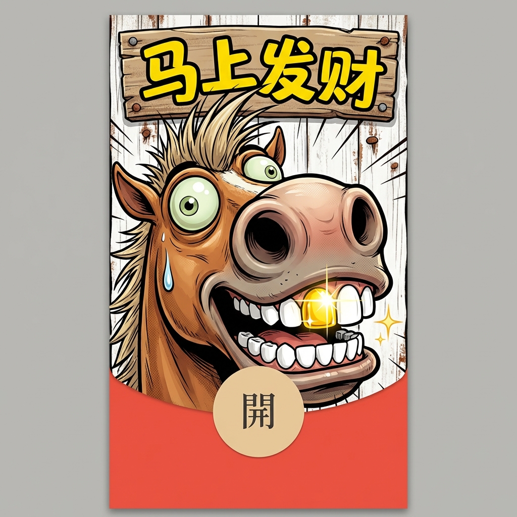 Gold Tooth Horse Red Packet