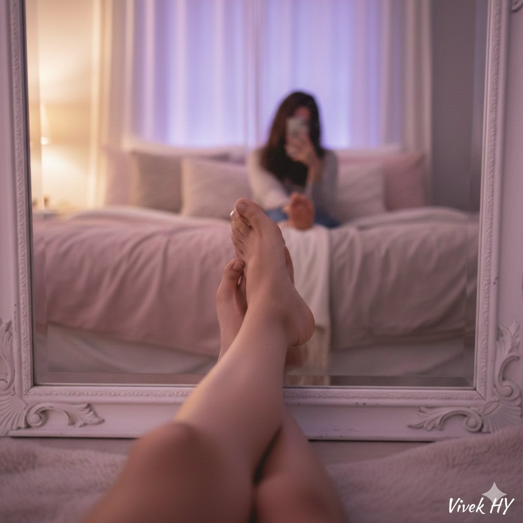 Soft Cozy Bedroom Aesthetic Reflection