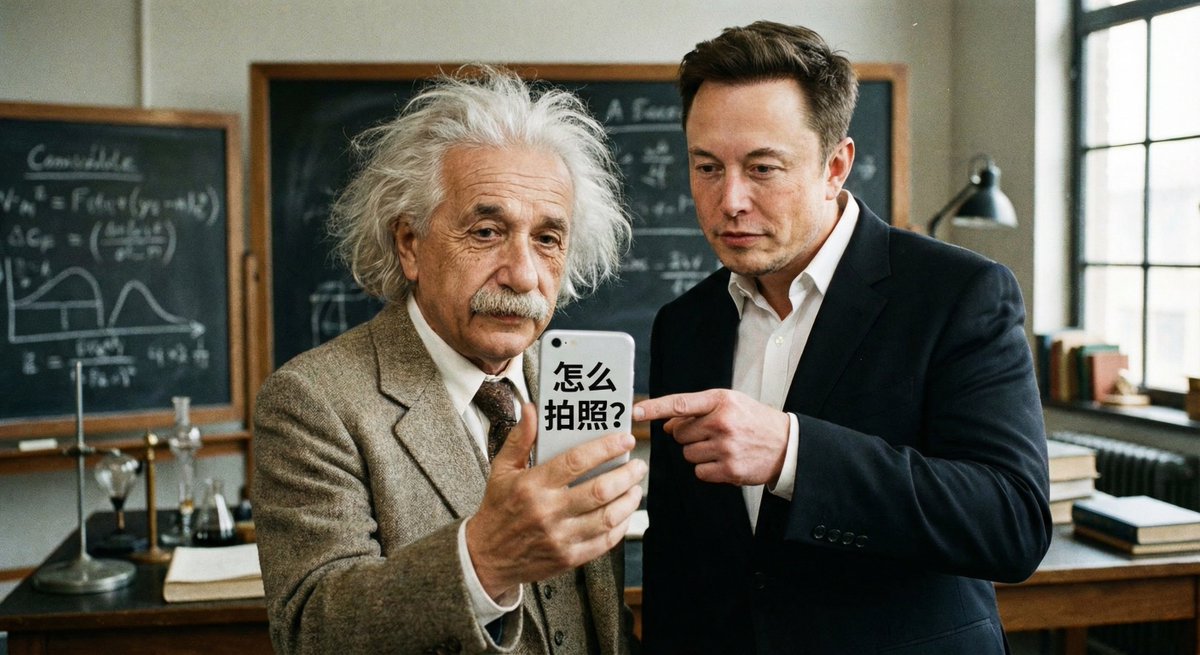 Elon Musk Teaching Einstein Photography