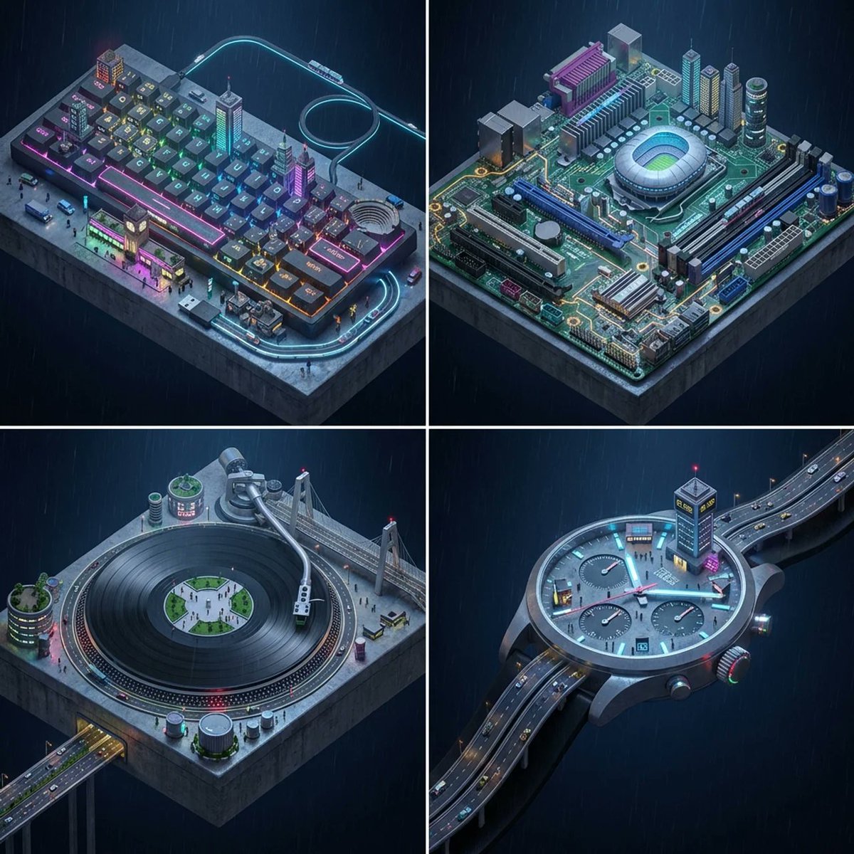 Cyberpunk Object Micro City