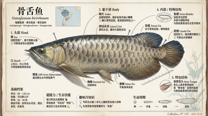 Museum-Exhibit Fish Educational Infographic