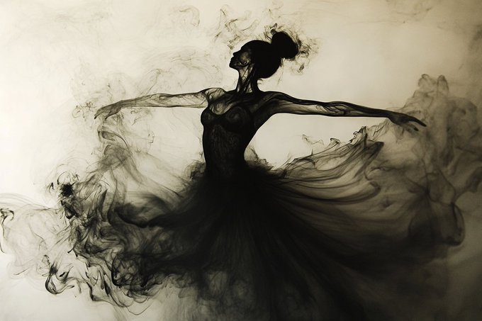 Subject Is Formed From Liquid Plumes Swirling in Milky Water