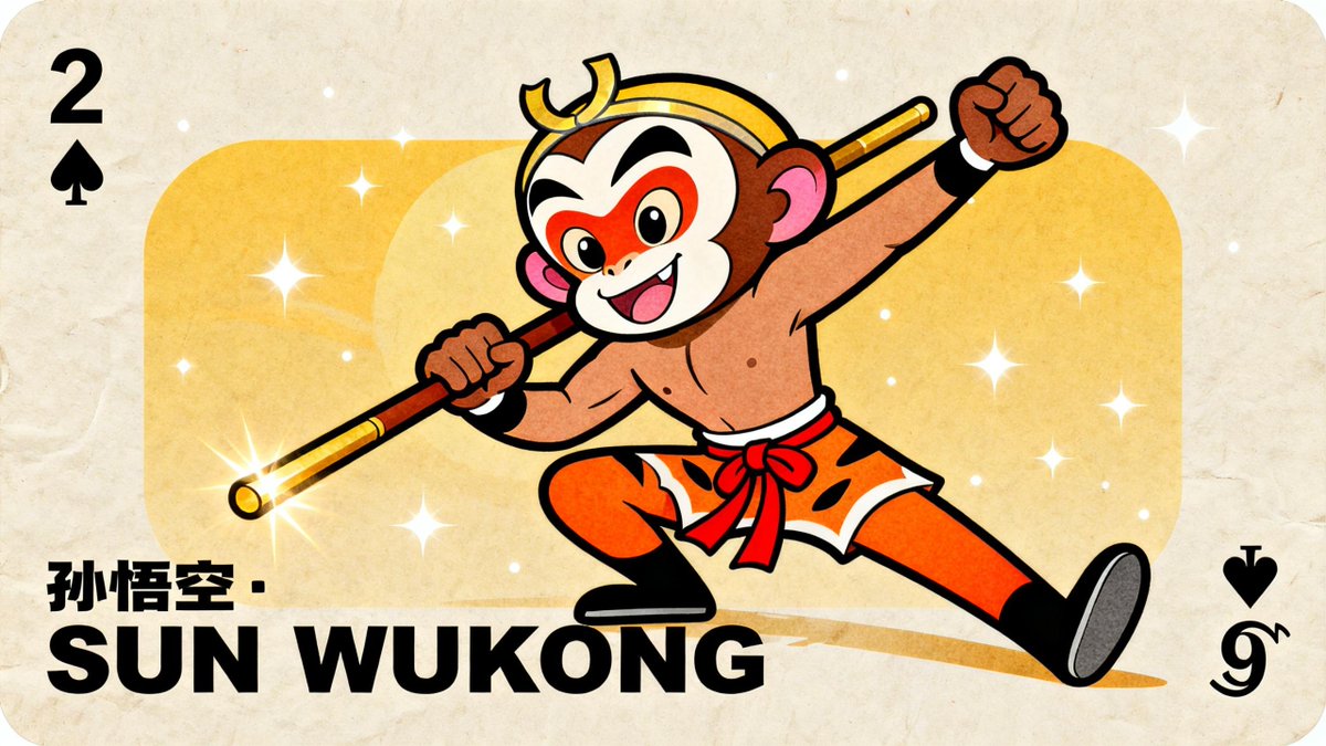 Retro Flat Sun Wukong Card