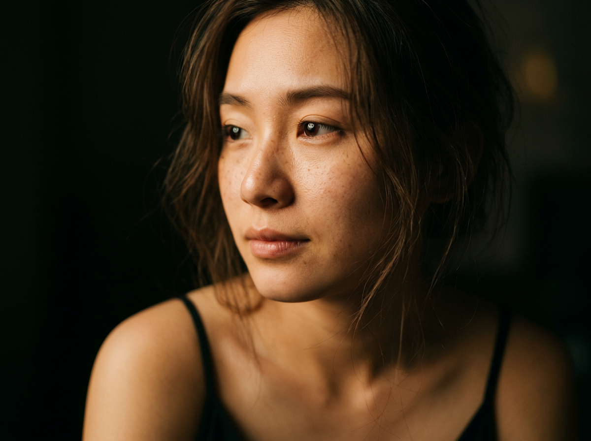 Cinematic Dramatic Lighting Portrait Close-Up