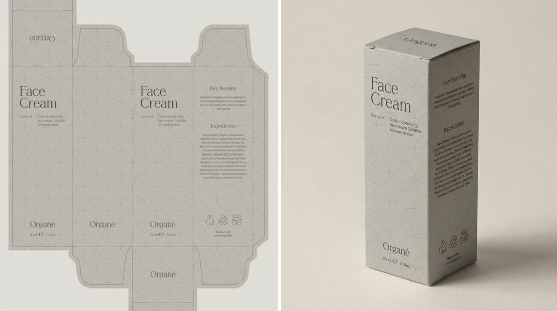 The Dieline into a Perfectly Folded 3D Box with Accurate Panel