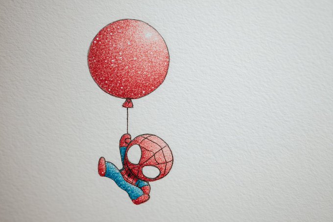 Drawing of Character Crayon on White Paper in the Style of