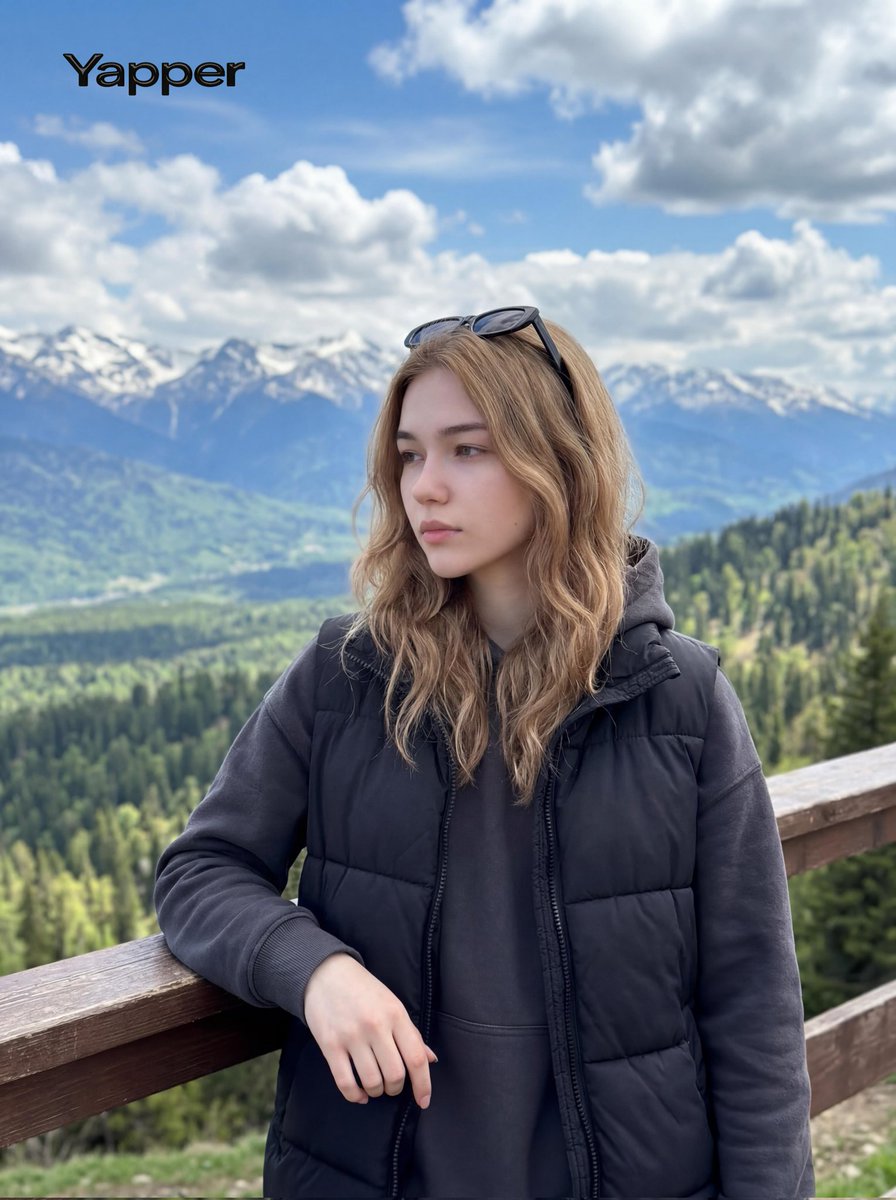 Puffer Vest Mountain Girl