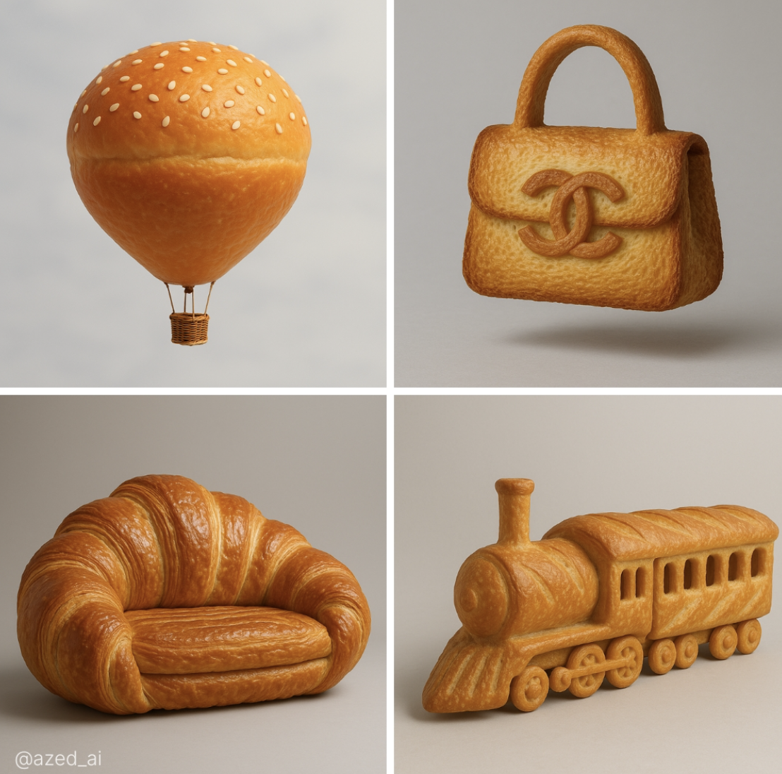 Highly Realistic Sculpture of a Object Made Entirely From Bread Type